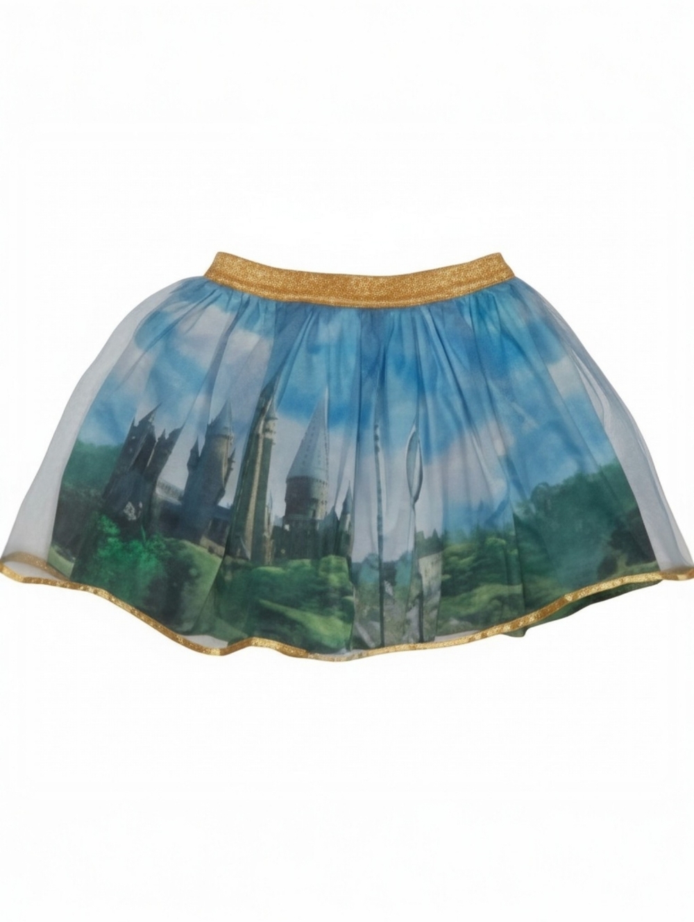 Girls' Harry Potter Castle Quidditch Skirt 2T Blue Gold